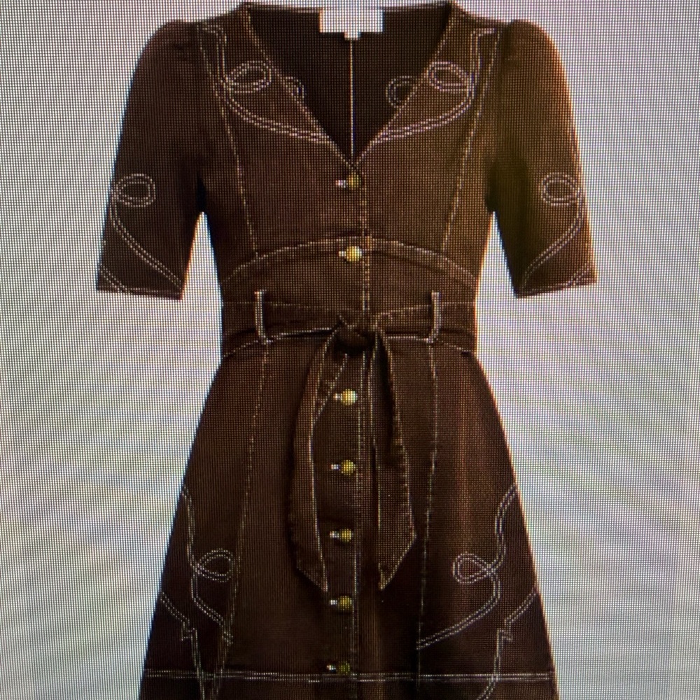 Love the Label Ines Belted Denim Mini Dress - Medium